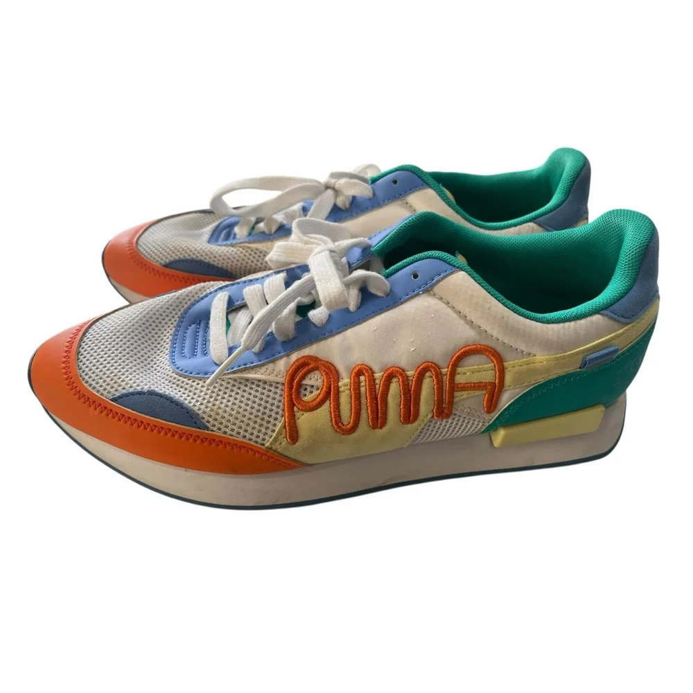 Puma Future Rider Mr Doodle Size 9 Men's Shoes Multicolor Embroidered Casual
